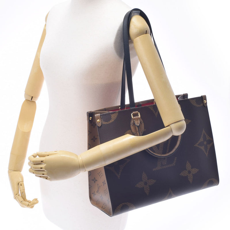 LOUIS VUITTON Louis Vuitton Monogram Reverse Onzago MM 2WAY Brown M45321 Unisex Monograph Tote Bag A Rank used Ginzo