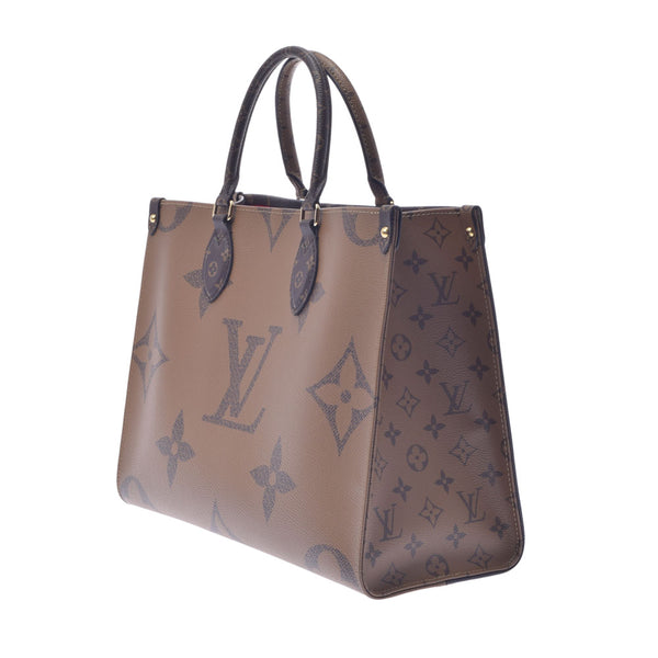 LOUIS VUITTON ルイヴィトン モノグラム リバース オンザゴーMM 2WAY ブラウン M45321 ユニセックス モノグラムキャンバス トートバッグ Aランク 中古 銀蔵