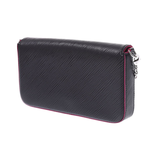 LOUIS VUITTON Louis Vuitton Epochet Felicy Shoulder Bag Black/Hot Pink M64579 Ladies Epi Leather Chain Wallet A Rank used Ginzo