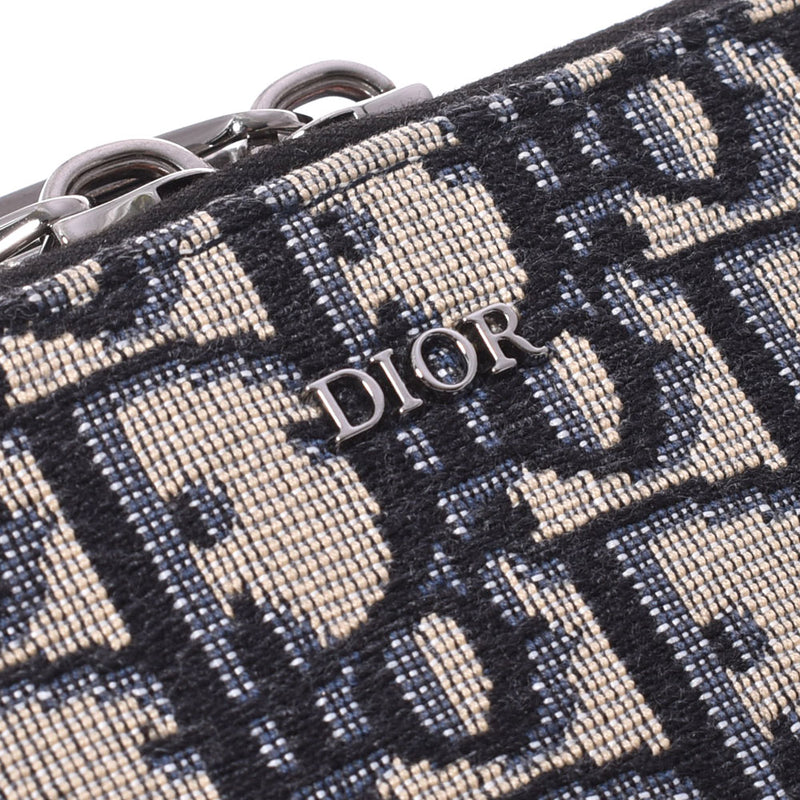 Christian Dior Christian Dior Navy Ladies Jacquard Shoulder Bag A Rank used Ginzo