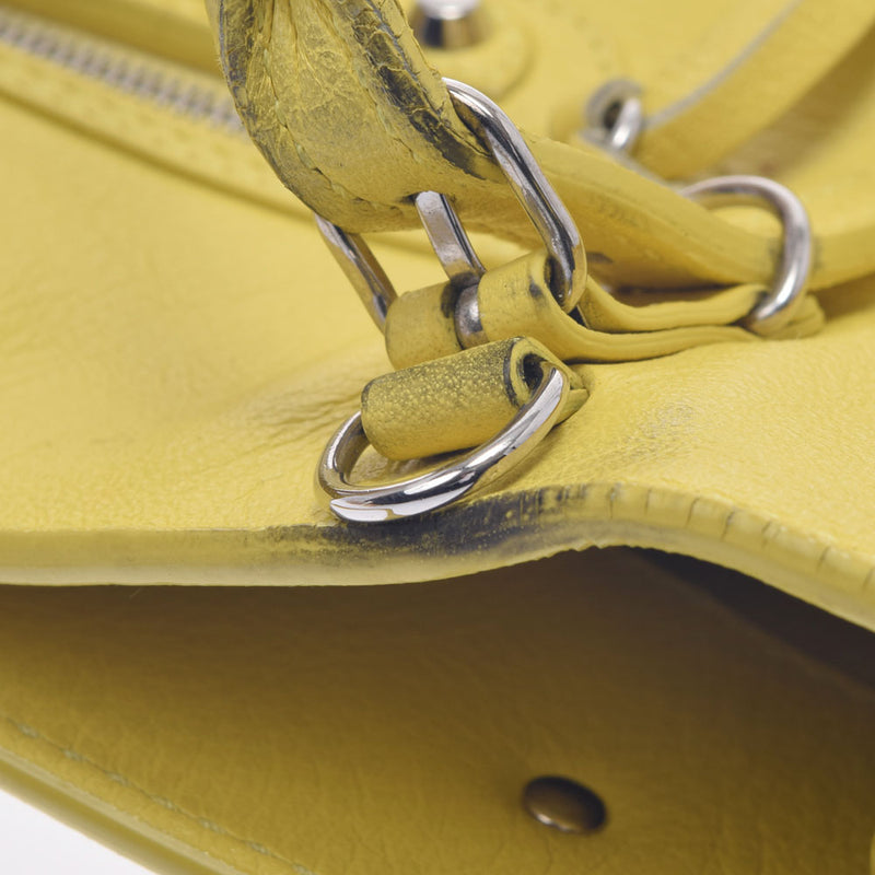 BALENCIAGA Balenciaga Zapapa Mini 2WAY Bag Yellow 357333 Ladies Calf Handbag B Rank used Ginzo