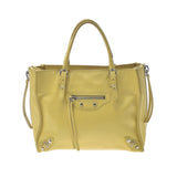 BALENCIAGA Balenciaga Zapapa Mini 2WAY Bag Yellow 357333 Ladies Calf Handbag B Rank used Ginzo