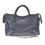 BALENCIAGA Balenciaga The City Classic Metallic Edge Gray 390154 Ladies Calf 2WAY Bag B Rank used Ginzo