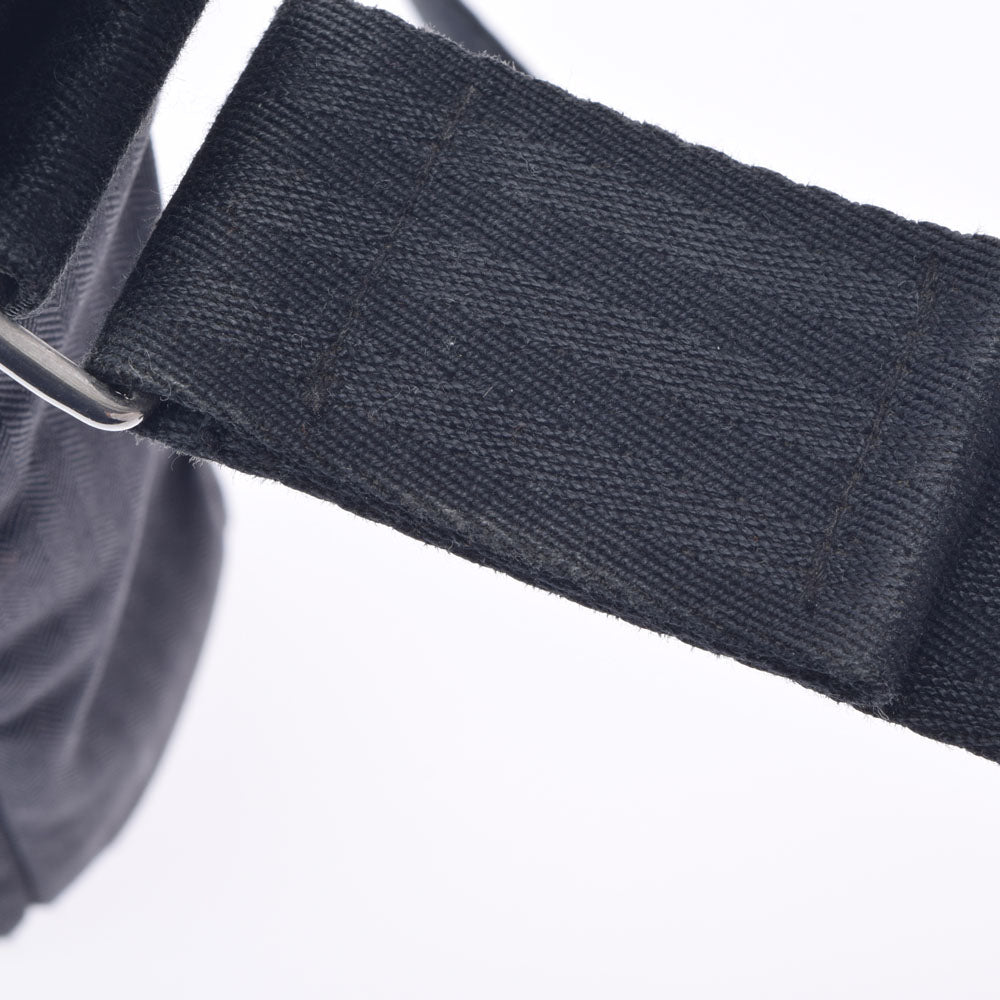 A4可 美品 HERMES キャンバス バサス ショルダーバッグ 黒 フラップ
