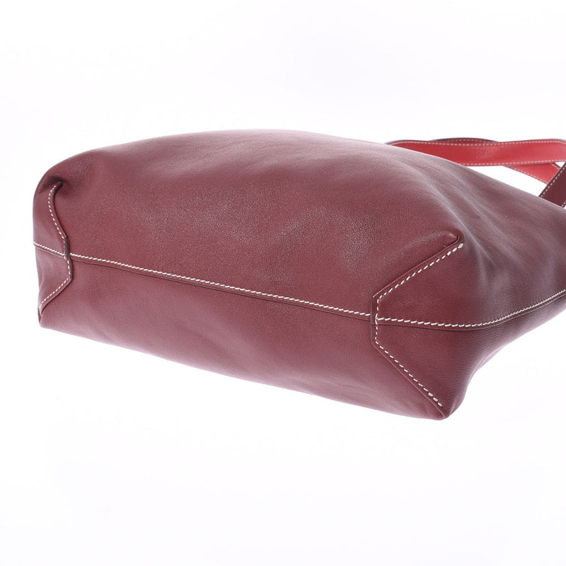 HERMES Hermes Dubble Sense 28 Reversible Tote Rouge Rouge Rouge/Rouge Viff □ P -engraved (around 2012) Unisex Vo Sickim Handbag B Rank used Ginzo
