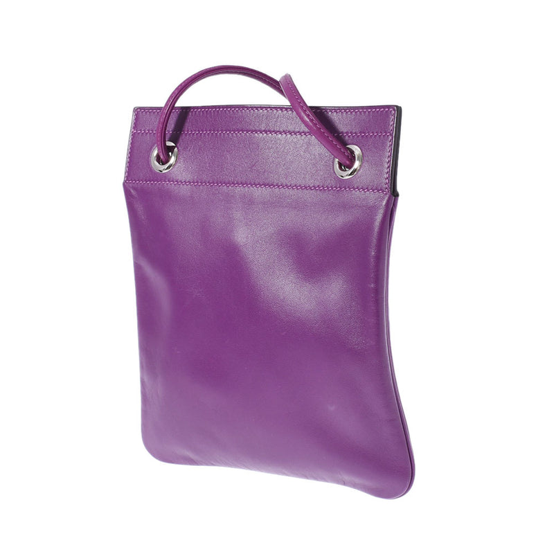 HERMES Hermes Aline Anemone Silver metal D -engraved (around 2019) Unisex Swift Shoulder Bag AB Rank Used Ginzo