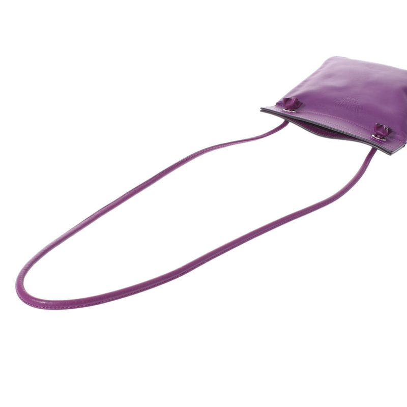 HERMES Hermes Aline Anemone Silver metal D -engraved (around 2019) Unisex Swift Shoulder Bag AB Rank Used Ginzo