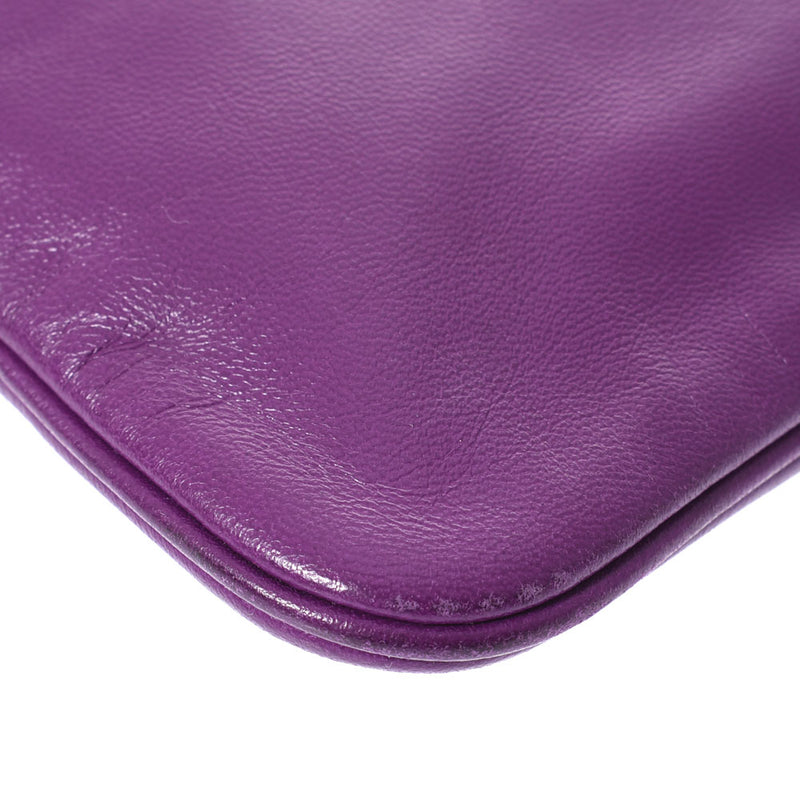 HERMES Hermes Aline Anemone Silver metal D -engraved (around 2019) Unisex Swift Shoulder Bag AB Rank Used Ginzo