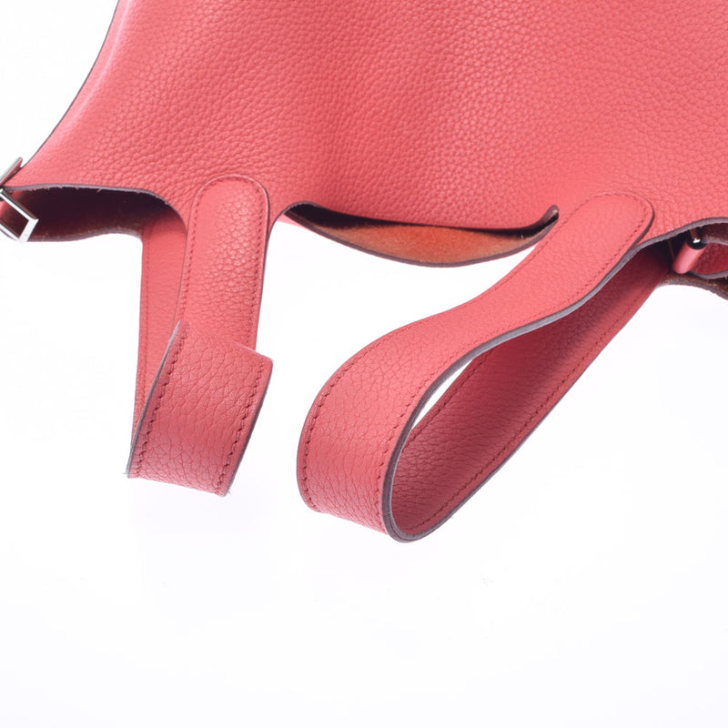 HERMES エルメス ピコタンロック MM ブーゲンビリア(赤系） シルバー金具 □N刻印(2010年頃) レディース トリヨンクレマンス ハンドバッグ Bランク 中古 銀蔵