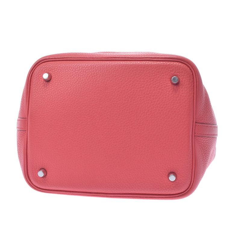 HERMES エルメス ピコタンロック MM ブーゲンビリア(赤系） シルバー金具 □N刻印(2010年頃) レディース トリヨンクレマンス ハンドバッグ Bランク 中古 銀蔵