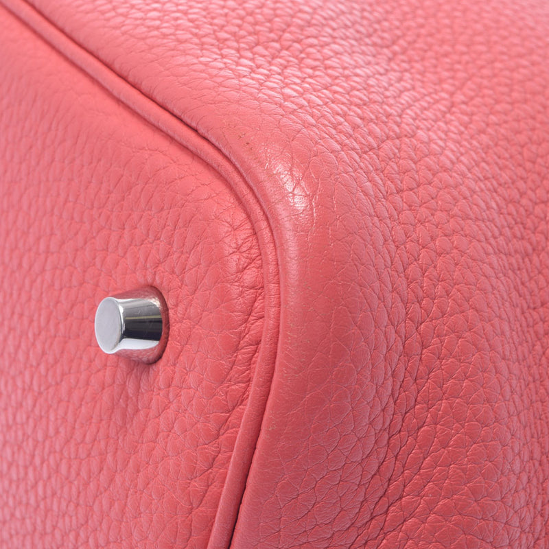 HERMES エルメス ピコタンロック MM ブーゲンビリア(赤系） シルバー金具 □N刻印(2010年頃) レディース トリヨンクレマンス ハンドバッグ Bランク 中古 銀蔵