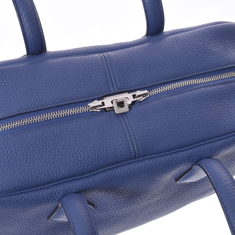 HERMES Hermes Victoria 35 Blue Blue Brightton Silver Bracket C engraved (around 2018) Unisex Toryon Lemance Handbag B Rank used Ginzo