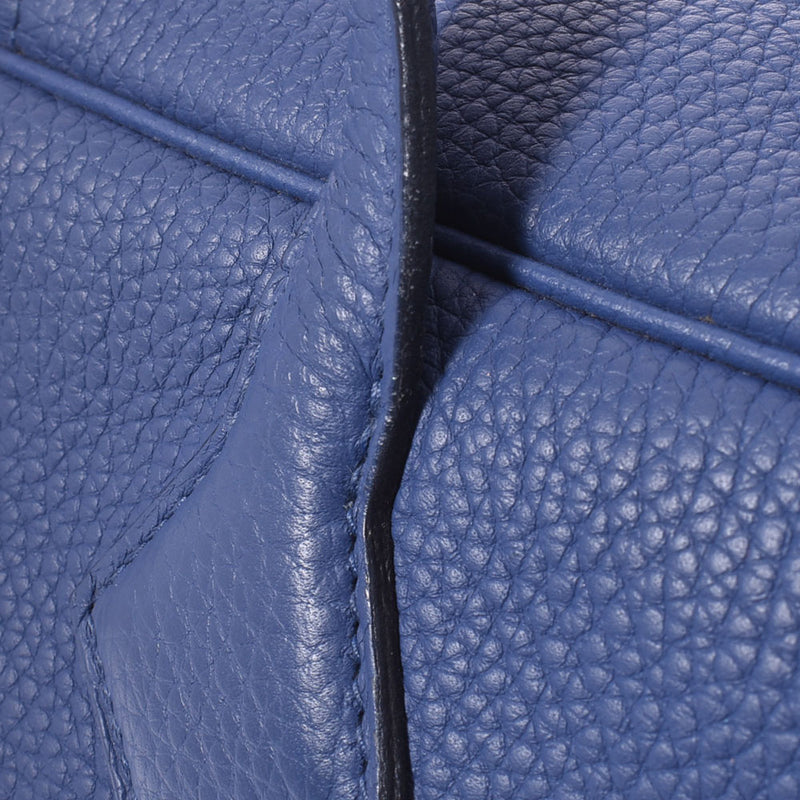 HERMES Hermes Victoria 35 Blue Blue Brightton Silver Bracket C engraved (around 2018) Unisex Toryon Lemance Handbag B Rank used Ginzo