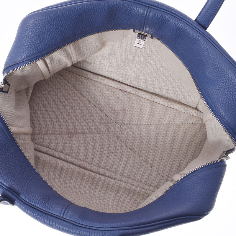 HERMES Hermes Victoria 35 Blue Blue Brightton Silver Bracket C engraved (around 2018) Unisex Toryon Lemance Handbag B Rank used Ginzo
