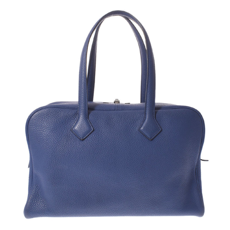 HERMES Hermes Victoria 35 Blue Blue Brightton Silver Bracket C engraved (around 2018) Unisex Toryon Lemance Handbag B Rank used Ginzo