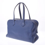 HERMES Hermes Victoria 35 Blue Blue Brightton Silver Bracket C engraved (around 2018) Unisex Toryon Lemance Handbag B Rank used Ginzo