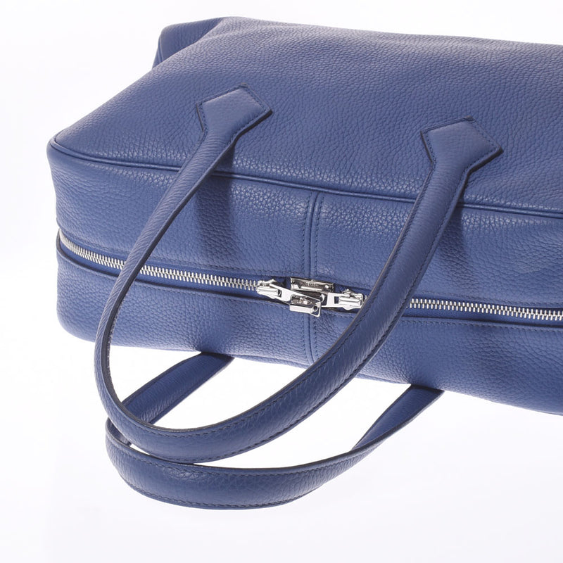HERMES Hermes Victoria 35 Blue Blue Brightton Silver Bracket C engraved (around 2018) Unisex Toryon Lemance Handbag B Rank used Ginzo