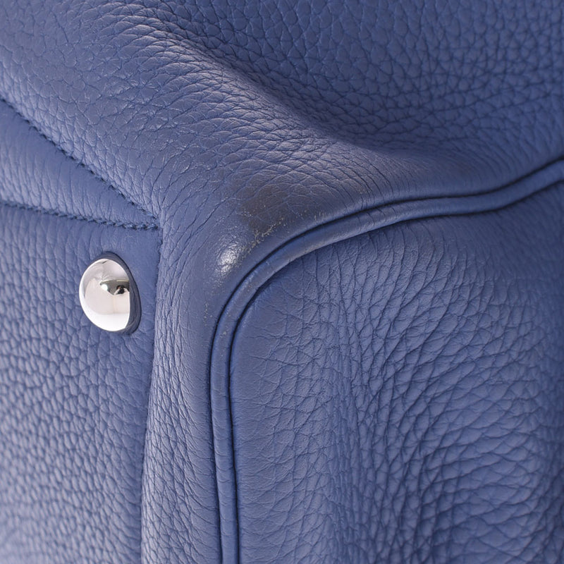 HERMES Hermes Victoria 35 Blue Blue Brightton Silver Bracket C engraved (around 2018) Unisex Toryon Lemance Handbag B Rank used Ginzo