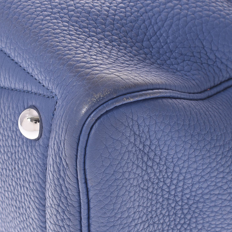 HERMES Hermes Victoria 35 Blue Blue Brightton Silver Bracket C engraved (around 2018) Unisex Toryon Lemance Handbag B Rank used Ginzo