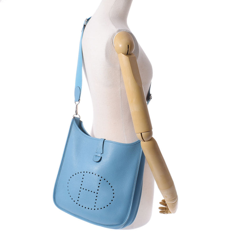 HERMES Hermes Evrin 3 PM Blue No Silver Bracket D (Around 2019) Ladies Toryon Lemance Shoulder Bag AB Rank Used Ginzo