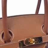 HERMES エルメス バーキン 35 ゴールド ゴールド金具 ○X刻印(1994年頃) ユニセックス クシュベル ハンドバッグ Bランク 中古 銀蔵