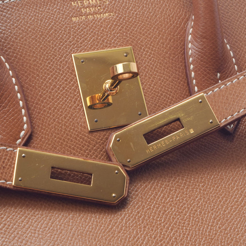 HERMES エルメス バーキン 35 ゴールド ゴールド金具 ○X刻印(1994年頃) ユニセックス クシュベル ハンドバッグ Bランク 中古 銀蔵