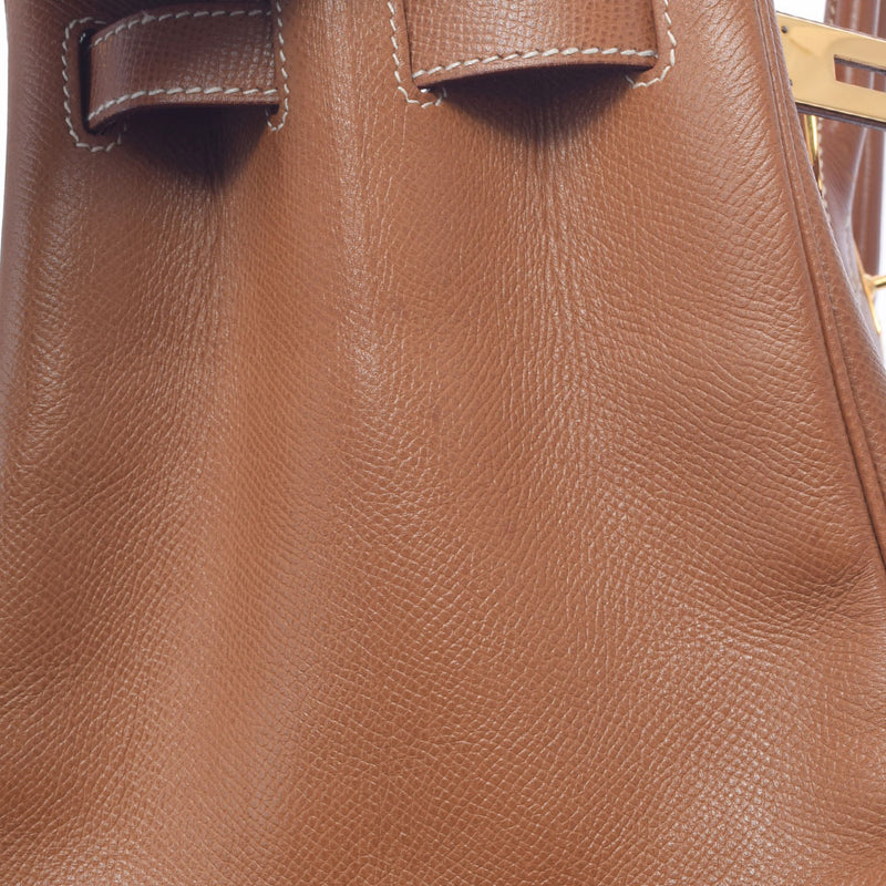 HERMES エルメス バーキン 35 ゴールド ゴールド金具 ○X刻印(1994年頃) ユニセックス クシュベル ハンドバッグ Bランク 中古 銀蔵