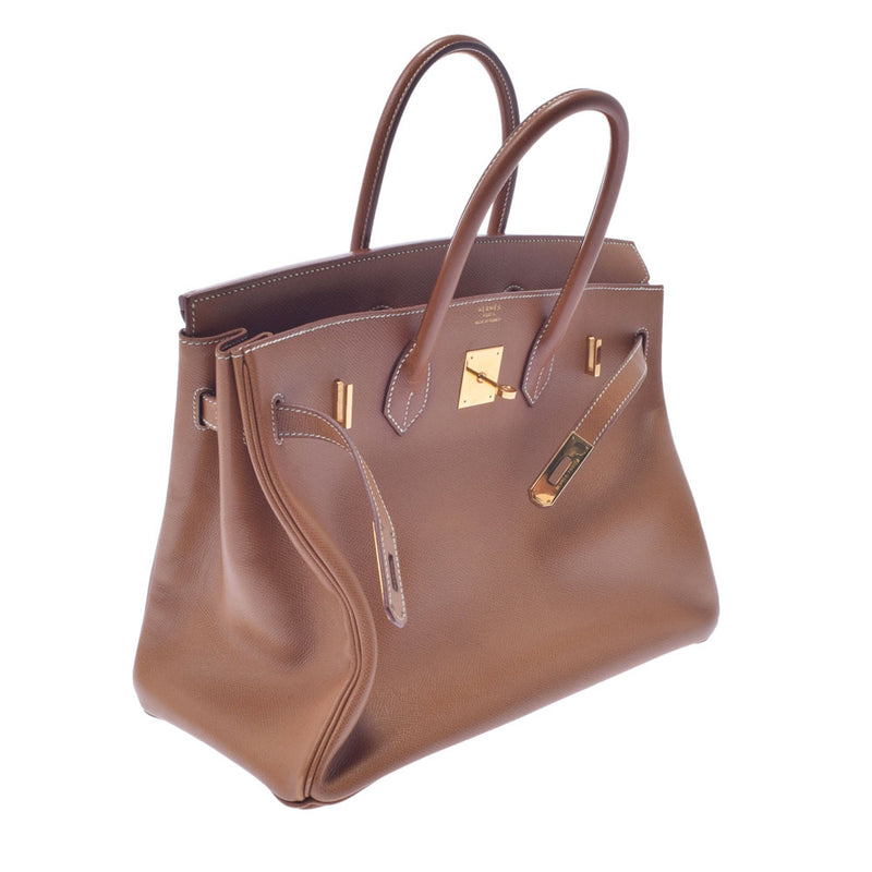 HERMES エルメス バーキン 35 ゴールド ゴールド金具 ○X刻印(1994年頃) ユニセックス クシュベル ハンドバッグ Bランク 中古 銀蔵