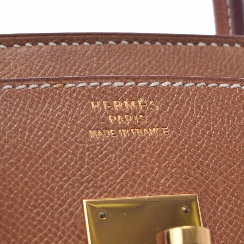HERMES エルメス バーキン 35 ゴールド ゴールド金具 ○X刻印(1994年頃) ユニセックス クシュベル ハンドバッグ Bランク 中古 銀蔵