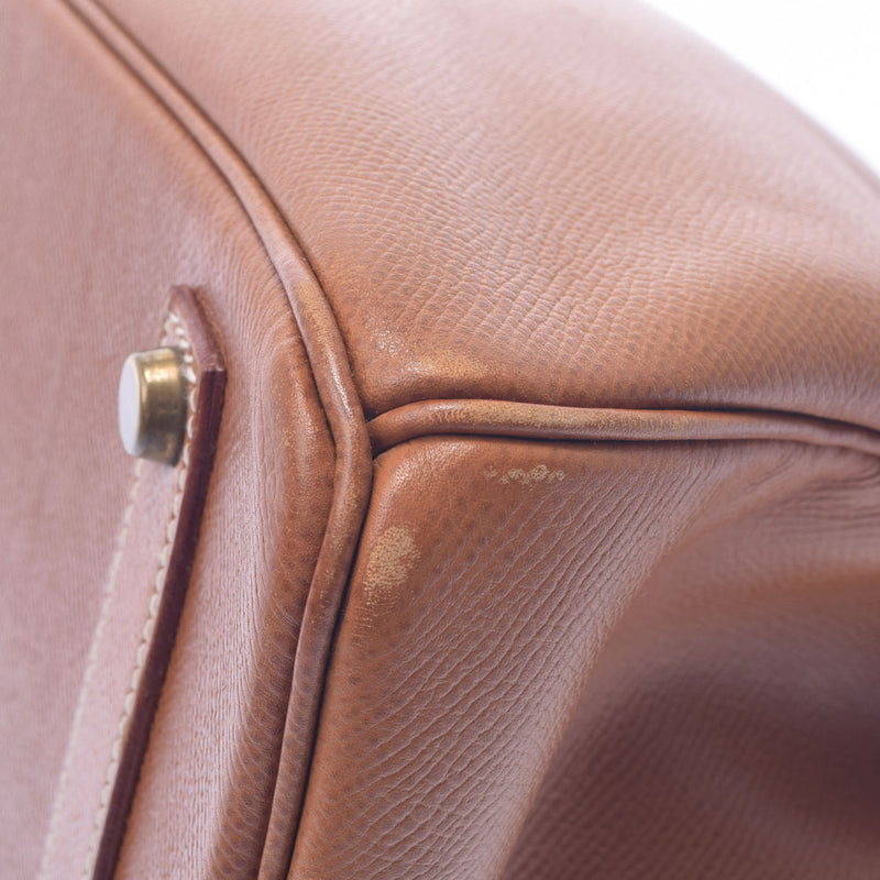 HERMES エルメス バーキン 35 ゴールド ゴールド金具 ○X刻印(1994年頃) ユニセックス クシュベル ハンドバッグ Bランク 中古 銀蔵