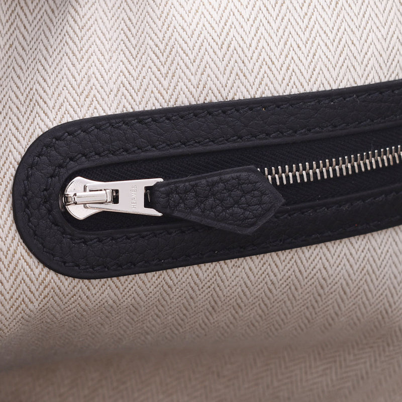 爱马仕爱马仕花园派对TPM黑色银支z雕刻（大约2021年）女士Negonda手提包新金佐