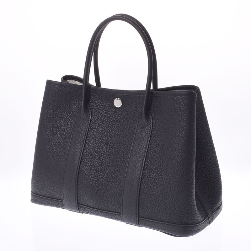 爱马仕爱马仕花园派对TPM黑色银支z雕刻（大约2021年）女士Negonda手提包新金佐