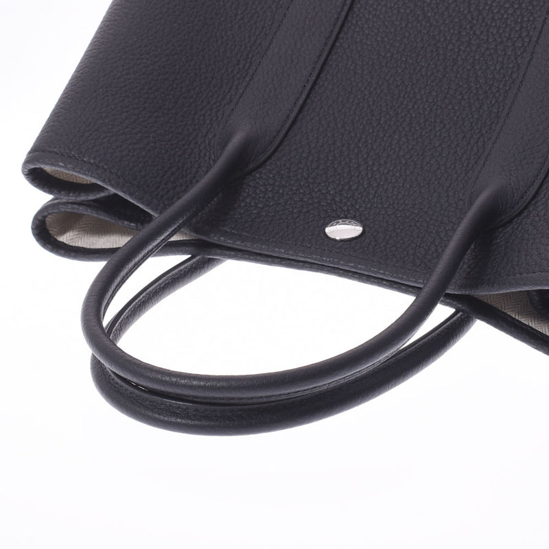 爱马仕爱马仕花园派对TPM黑色银支z雕刻（大约2021年）女士Negonda手提包新金佐