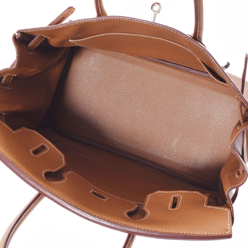 HERMES エルメス バーキン 30 ゴールド シルバー金具 □L刻印(2008年頃) レディース トゴ ハンドバッグ Aランク 中古 銀蔵