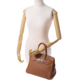 HERMES エルメス バーキン 30 ゴールド シルバー金具 □L刻印(2008年頃) レディース トゴ ハンドバッグ Aランク 中古 銀蔵