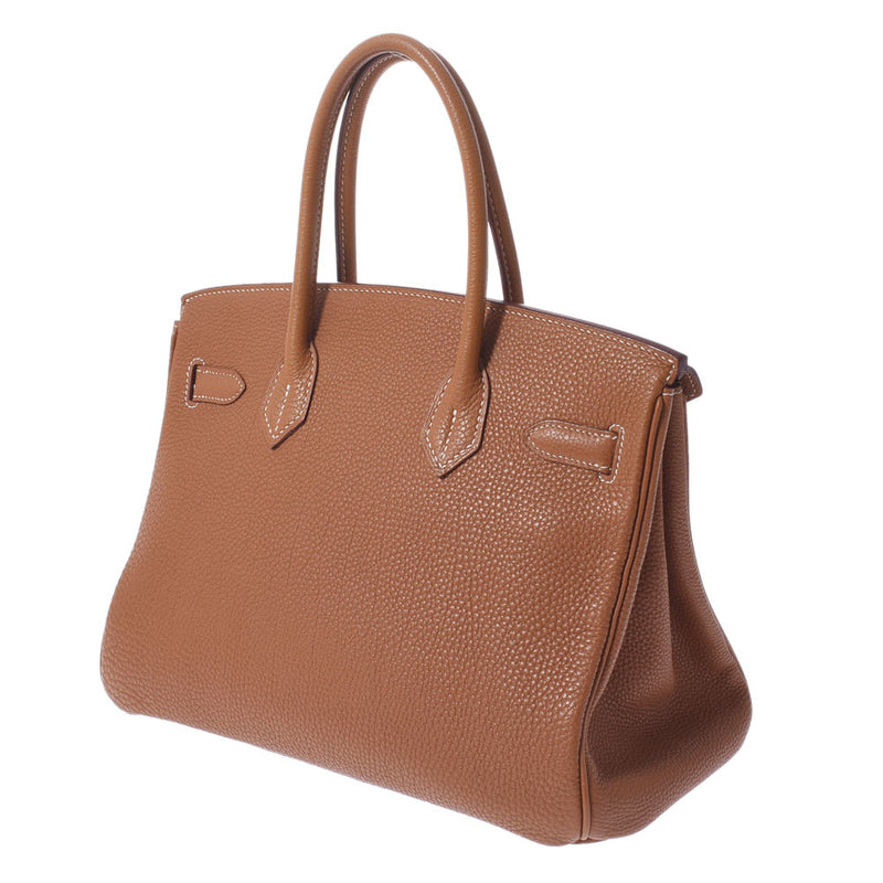 HERMES エルメス バーキン 30 ゴールド シルバー金具 □L刻印(2008年頃) レディース トゴ ハンドバッグ Aランク 中古 銀蔵