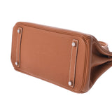 HERMES エルメス バーキン 30 ゴールド シルバー金具 □L刻印(2008年頃) レディース トゴ ハンドバッグ Aランク 中古 銀蔵
