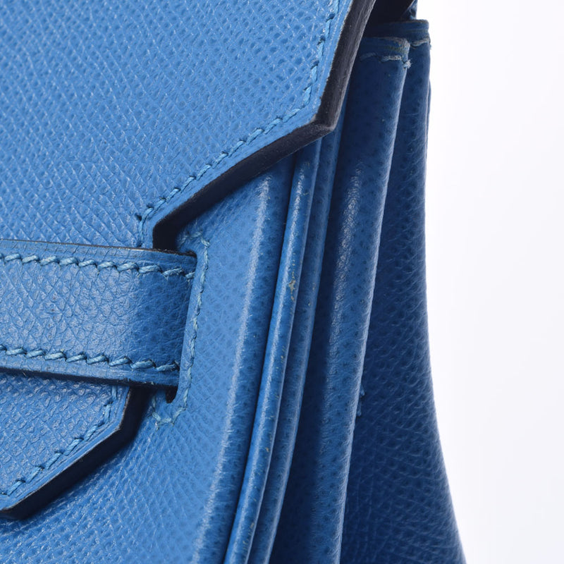 HERMES エルメス オータクロア 32 ブルーフランス ゴールド金具 □H刻印(2004年頃)  レディース クシュベル ハンドバッグ Bランク 中古 銀蔵