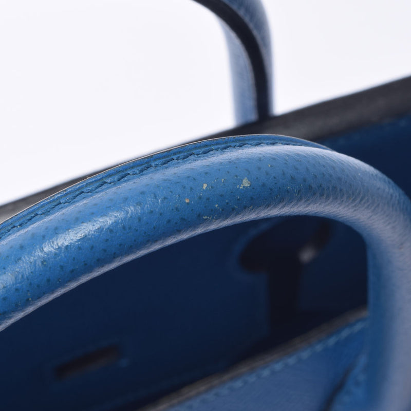 HERMES エルメス オータクロア 32 ブルーフランス ゴールド金具 □H刻印(2004年頃)  レディース クシュベル ハンドバッグ Bランク 中古 銀蔵