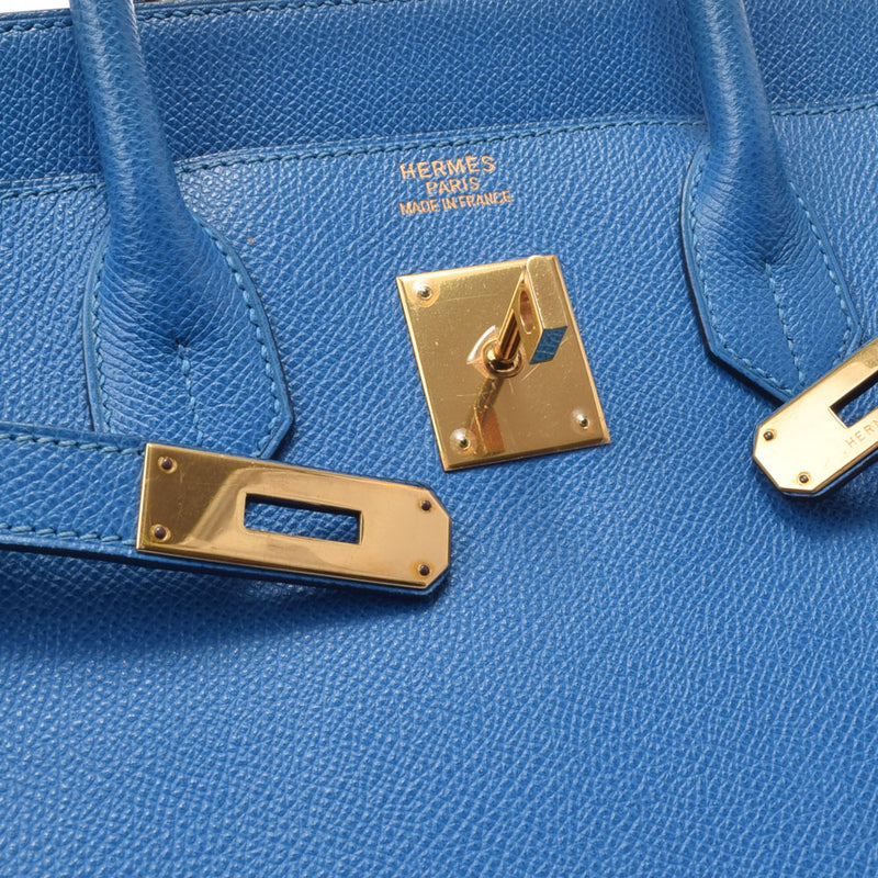HERMES エルメス オータクロア 32 ブルーフランス ゴールド金具 □H刻印(2004年頃)  レディース クシュベル ハンドバッグ Bランク 中古 銀蔵