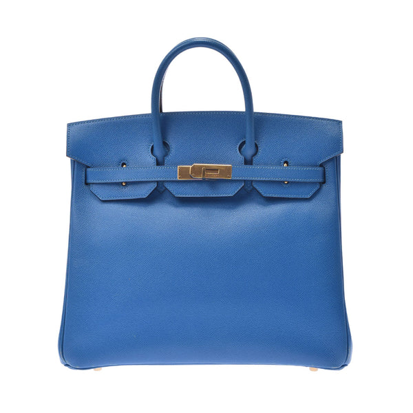 HERMES エルメス オータクロア 32 ブルーフランス ゴールド金具 □H刻印(2004年頃)  レディース クシュベル ハンドバッグ Bランク 中古 銀蔵