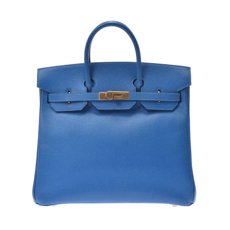 HERMES エルメス オータクロア 32 ブルーフランス ゴールド金具 □H刻印(2004年頃)  レディース クシュベル ハンドバッグ Bランク 中古 銀蔵