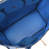 HERMES エルメス オータクロア 32 ブルーフランス ゴールド金具 □H刻印(2004年頃)  レディース クシュベル ハンドバッグ Bランク 中古 銀蔵