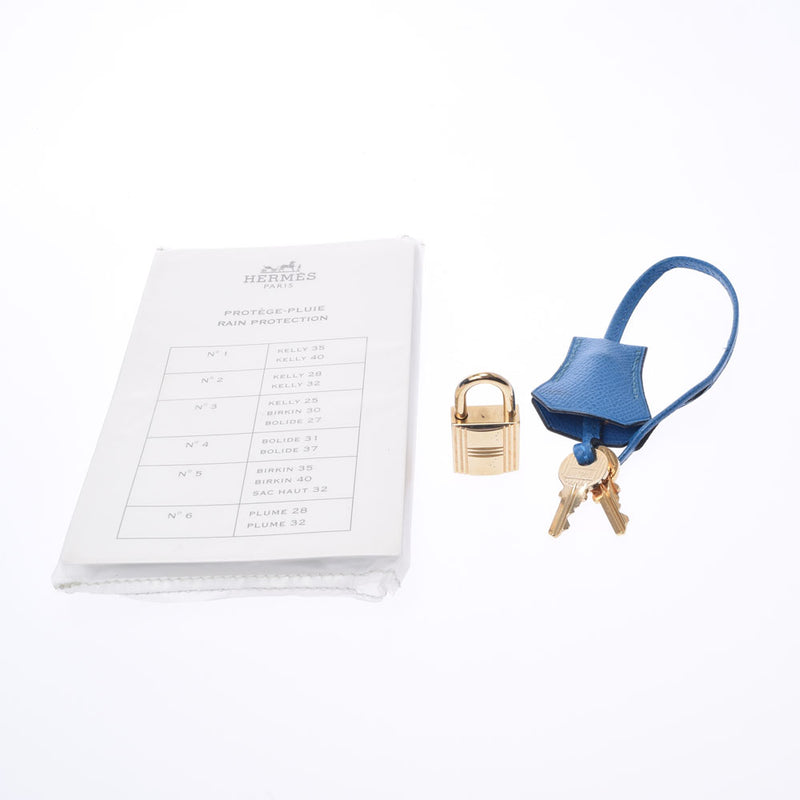 HERMES エルメス オータクロア 32 ブルーフランス ゴールド金具 □H刻印(2004年頃)  レディース クシュベル ハンドバッグ Bランク 中古 銀蔵