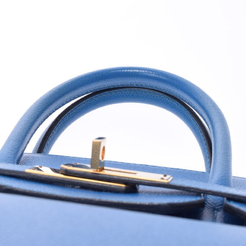 HERMES エルメス オータクロア 32 ブルーフランス ゴールド金具 □H刻印(2004年頃)  レディース クシュベル ハンドバッグ Bランク 中古 銀蔵