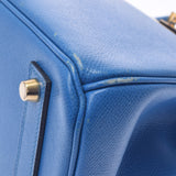 HERMES エルメス オータクロア 32 ブルーフランス ゴールド金具 □H刻印(2004年頃)  レディース クシュベル ハンドバッグ Bランク 中古 銀蔵