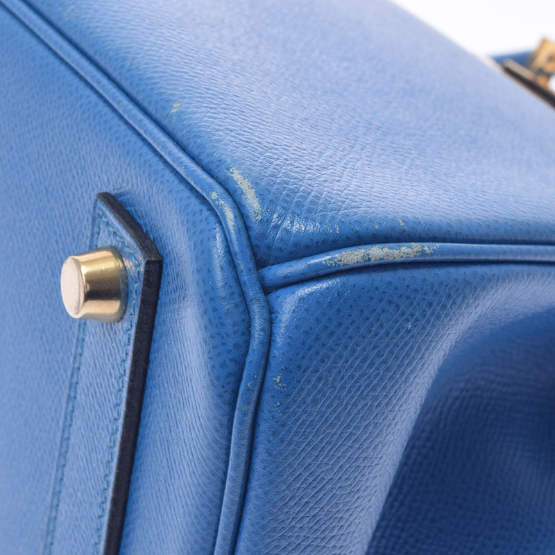 HERMES エルメス オータクロア 32 ブルーフランス ゴールド金具 □H刻印(2004年頃)  レディース クシュベル ハンドバッグ Bランク 中古 銀蔵