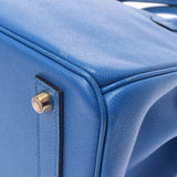 HERMES エルメス オータクロア 32 ブルーフランス ゴールド金具 □H刻印(2004年頃)  レディース クシュベル ハンドバッグ Bランク 中古 銀蔵