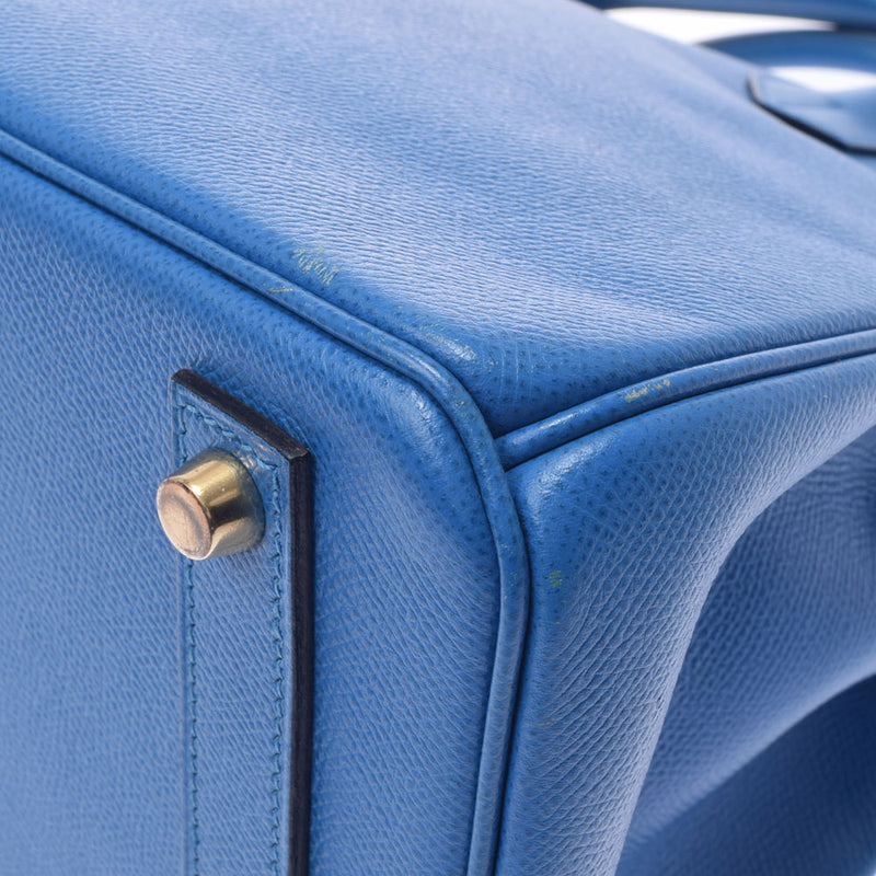 HERMES エルメス オータクロア 32 ブルーフランス ゴールド金具 □H刻印(2004年頃)  レディース クシュベル ハンドバッグ Bランク 中古 銀蔵