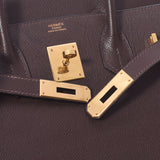 HERMES エルメス バーキン 30 茶 ゴールド金具 □K刻印(2007年頃) レディース ヴォーエプソン ハンドバッグ ABランク 中古 銀蔵